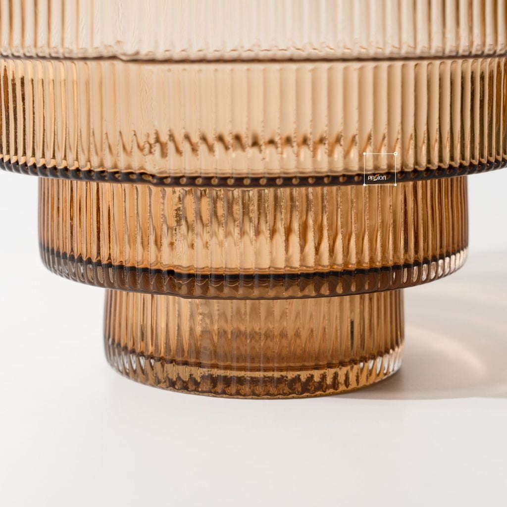 Bình Hoa Thủy Tinh Nâu Phong Cách Tháp Tầng