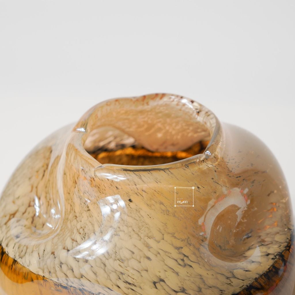 Bình Hoa Thủy Tinh Hiệu Ứng Marble Earthe Tone Sang Trọng