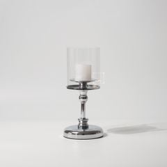 Bộ 3 Chân Nến Kèm Nến Trụ Lớn Màu Vàng Decor Bàn Ăn