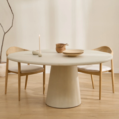 Bộ Bàn Ăn Tròn 4 Ghế Chân Trụ Aura