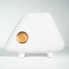 Bình Gốm Decor Tối Giản Họa Tiết Trừu Tượng Phối Vàng