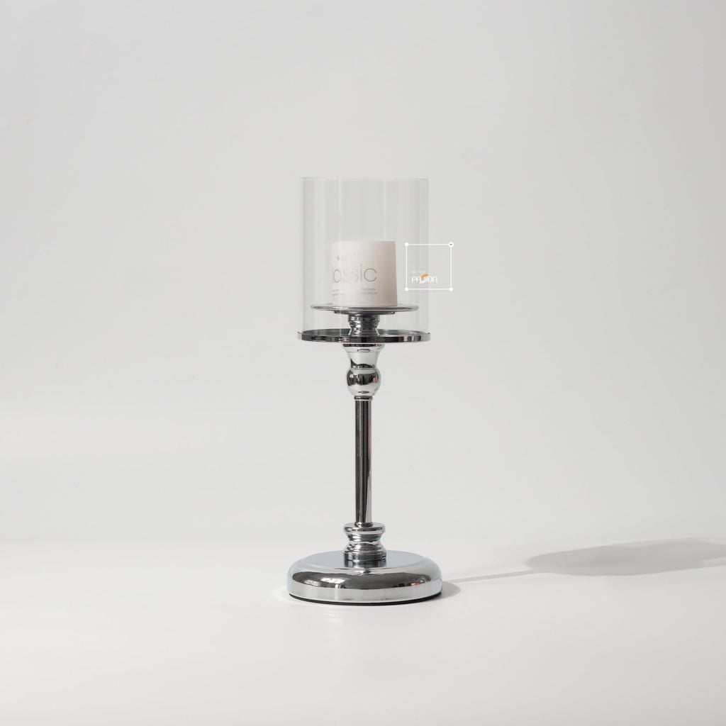 Bộ 3 Chân Nến Kèm Nến Trụ Lớn Màu Vàng Decor Bàn Ăn