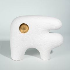 Bình Gốm Decor Tối Giản Họa Tiết Trừu Tượng Phối Vàng
