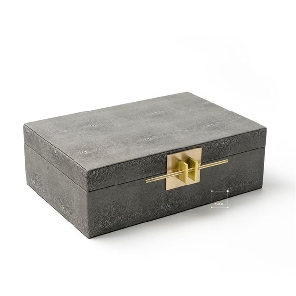 Hộp Đựng Trang Sức Decor Nút Cài Kim Loại Sang Trọng