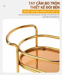 Xe Đẩy Phục Vụ Rượu Đồ Uống 2 Tầng Inox Có Bánh Xe