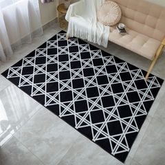 Thảm trải sàn trang trí nhung nỉ hình học phong cách hiện đại