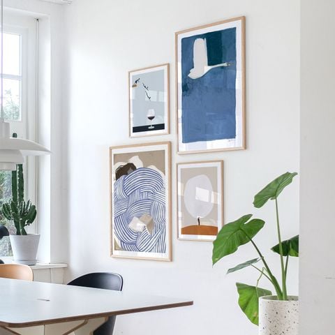 Bộ 4 Tranh Trừu Tượng Blue Form – Sắc Xanh Nghệ Thuật