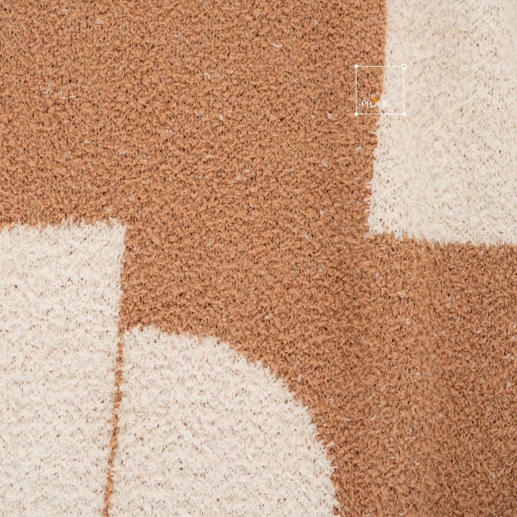 Chăn Dệt Kim Đan Len Ấm 2 Mặt Phong Cách Hình Học Be Bắc Âu