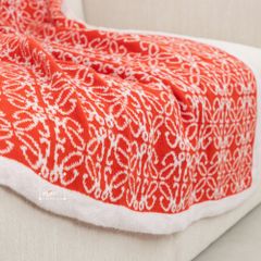 Chăn Len Dệt Kim Hoa Văn Cam Đậm Sang Trọng