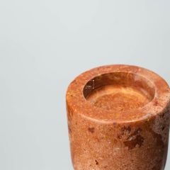 Chân Nến Đá Travertine Nâu Đỏ Trang Trí Phòng Khách