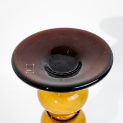 Chân Nến Decor Thủy Tinh Thổi Thủ Công Màu Hổ Phách Cao Cấp