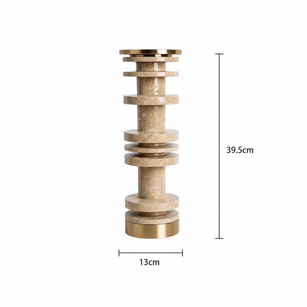 Chân Nến Decor Marble Mạ Vàng Trang Trí Bàn Ăn, Phòng Khách