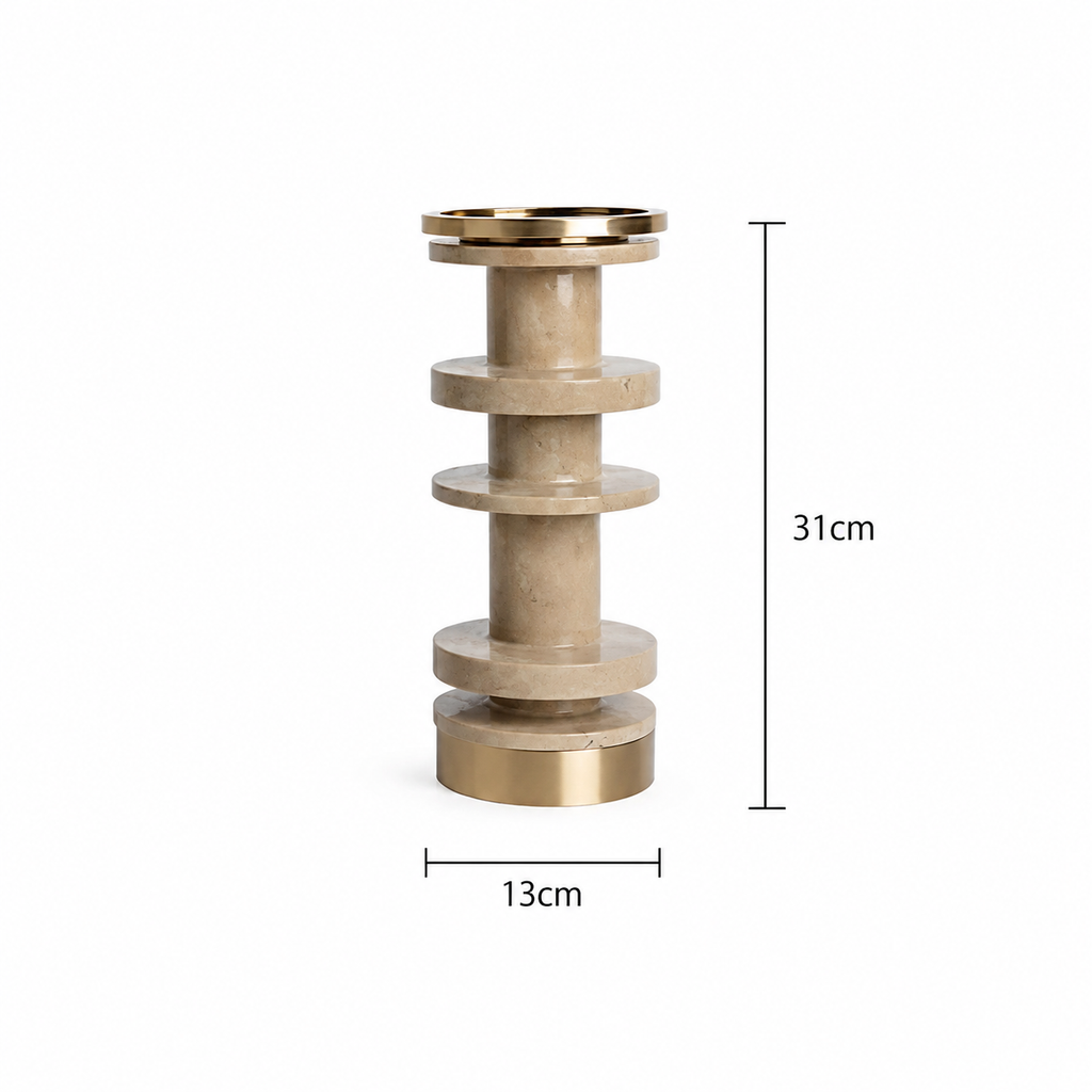 Chân Nến Decor Marble Mạ Vàng Trang Trí Bàn Ăn, Phòng Khách