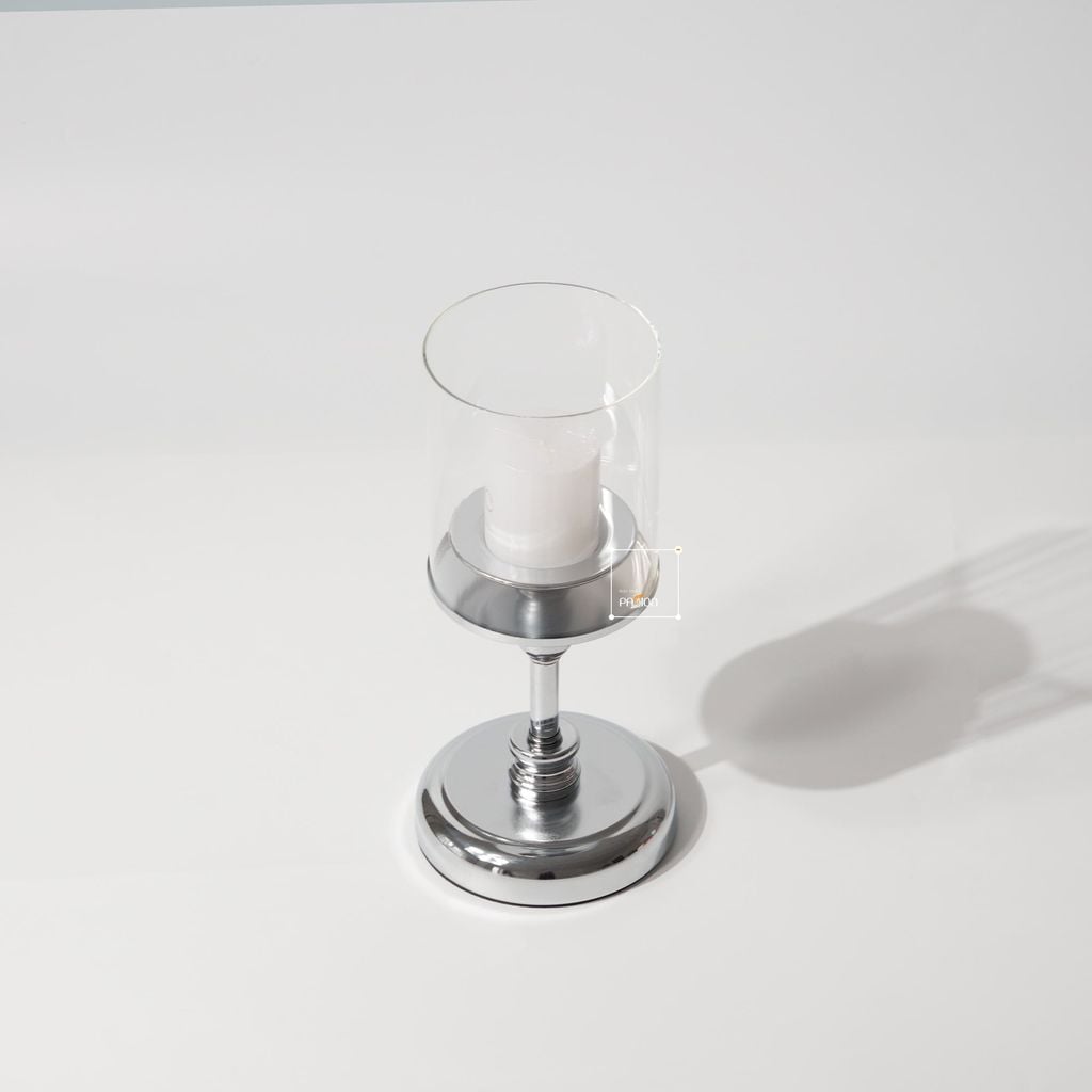 Bộ 3 Chân Nến Kèm Nến Trụ Lớn Màu Vàng Decor Bàn Ăn