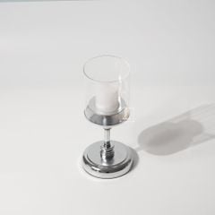 Bộ 3 Chân Nến Kèm Nến Trụ Lớn Màu Vàng Decor Bàn Ăn