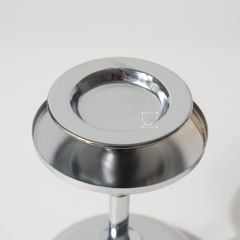 Bộ 3 Chân Nến Kèm Nến Trụ Lớn Màu Vàng Decor Bàn Ăn