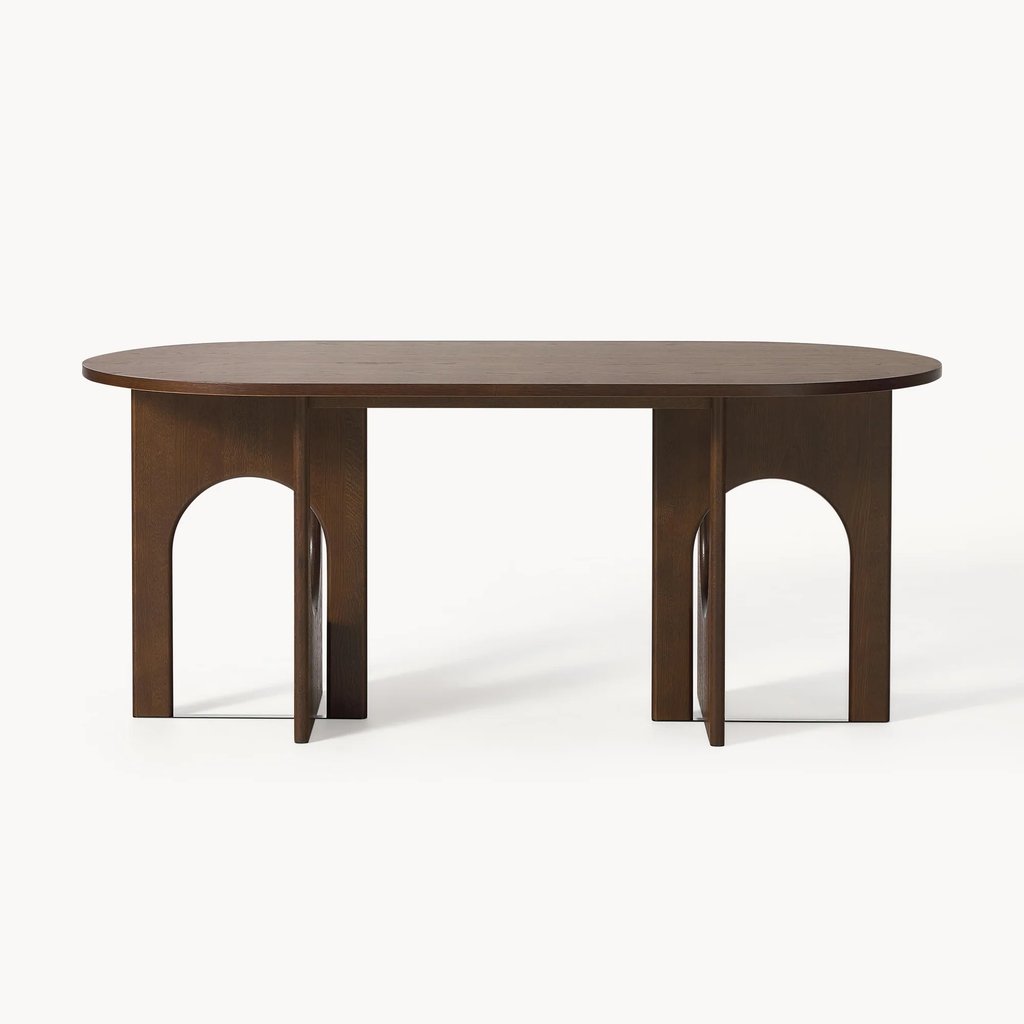 Bàn Ăn Gỗ Hiện Đại Chân Cách Điệu Chân Vòm