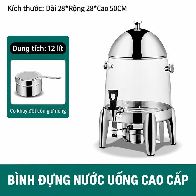 Bình Đựng Nước Buffet Giữ Nhiệt Inox Có Vòi