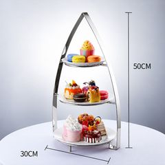 Kệ Bánh Afternoon Tea 2 Tầng Inox Cao Cấp Cho Nhà Hàng Khách Sạn