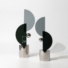 Đồ Trang Trí Pha Lê Hình Học Trừu Tượng Ghép Khối Hiện Đại