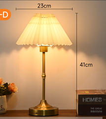 Đèn Bàn Tích Điện Chao Vải Cổ Điển Phong Cách Pháp Decor Bàn Tiệc