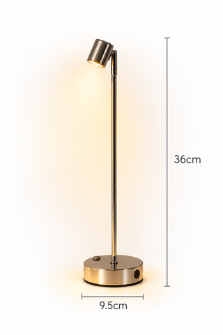 Đèn Bàn LED Tích Điện Thân Cao Xoay 360 Độ Decor Bàn Tiệc