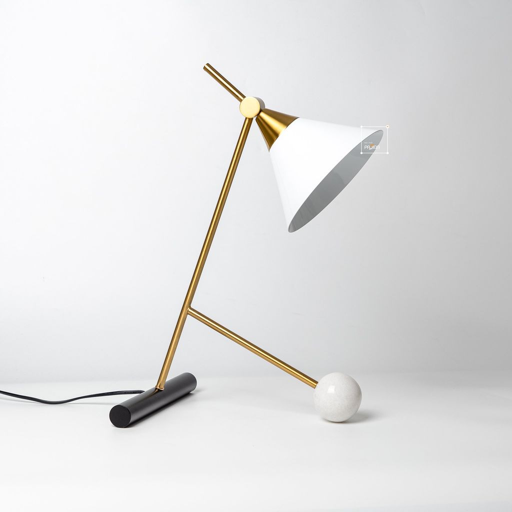 Đèn Bàn Decor Phòng Ngủ Chân Phối Đá Cẩm Thạch