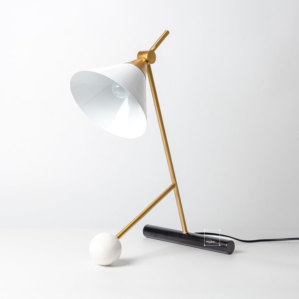 Đèn Bàn Decor Phòng Ngủ Chân Phối Đá Cẩm Thạch