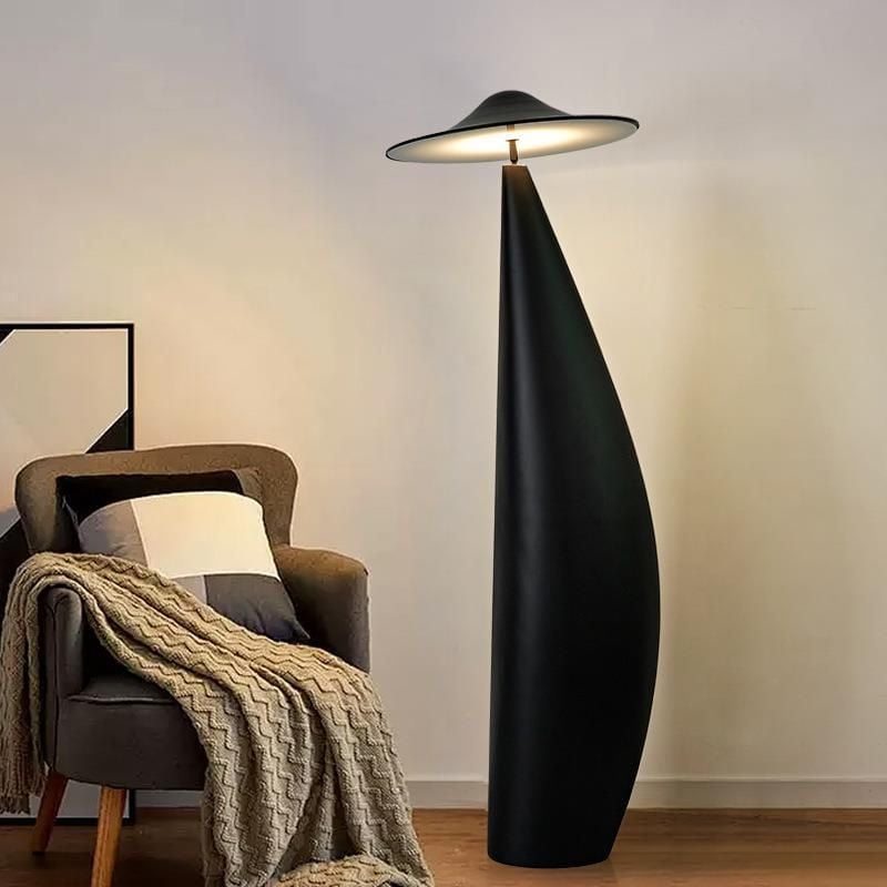 Đèn Cây Đứng Dáng Uốn Lượn Chụp Nón Lá Hiện Đại