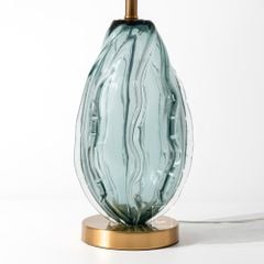 Đèn Bàn Thủy Tinh Thân Gợn Sóng Phong Cách Mỹ