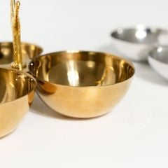 Đồ Decor Để Bàn Tiệc Bộ Đĩa 3 Ngăn Kim Loại