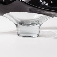 Dĩa Thủy Tinh Chân Cao Đế Dày Trang Trí Bàn Tiệc Hình Chiếc Lá