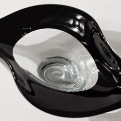 Dĩa Thủy Tinh Chân Cao Đế Dày Trang Trí Bàn Tiệc Hình Chiếc Lá