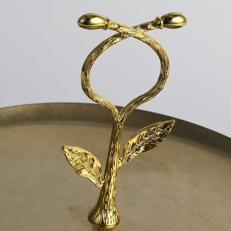 Dĩa Trái Cây 2 Tầng Hình Chiếc Lá Thép Không Gỉ Châu Âu