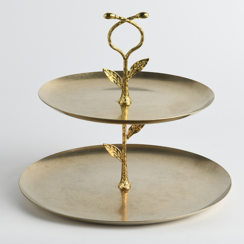 Dĩa Trái Cây 2 Tầng Hình Chiếc Lá Thép Không Gỉ Châu Âu