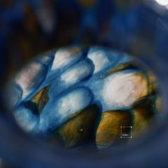 Bình Hoa Thủy Tinh Xanh Lam Vân Mosaic Độc Đáo