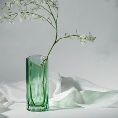 Bình Hoa Thủy Tinh Gợn Sóng Viền Vàng LUCE