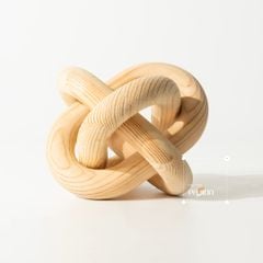 Đồ Decor Để Bàn Khối Tròn Gỗ 3 Vòng Dây Chuyền