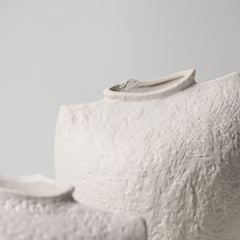 Set 2 Bình Hoa Gốm Wabi Sabi Nâu Cổ Vest Suit