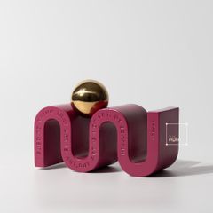 Đồ Trang Trí Hình Học Cong Trừu Tượng Phối Bóng Vàng