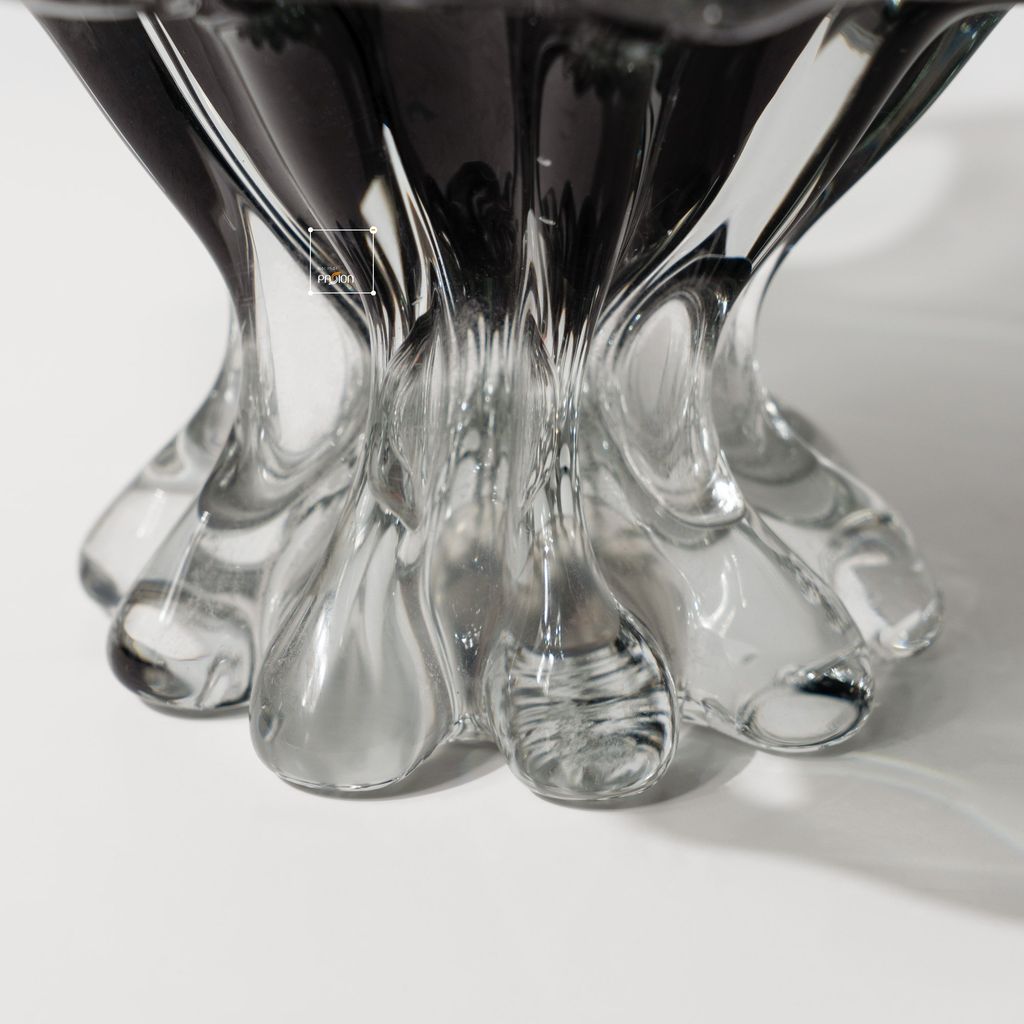 Dĩa Trang Trí Thủy Tinh H ình Cánh Hoa Tuyết Xanh Lục Sang Trọng