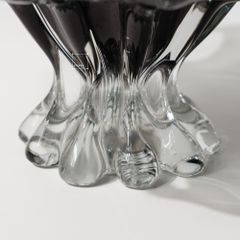 Dĩa Trang Trí Thủy Tinh H ình Cánh Hoa Tuyết Xanh Lục Sang Trọng