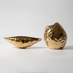 Bình Hoa Khô, Đĩa Trái Cây Kim Loại Trang Trí Phòng Khách Phong Cách Mỹ