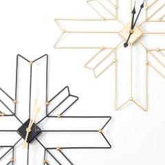 Đồng Hồ Treo Tường Kim Loại Đa Giác Chéo