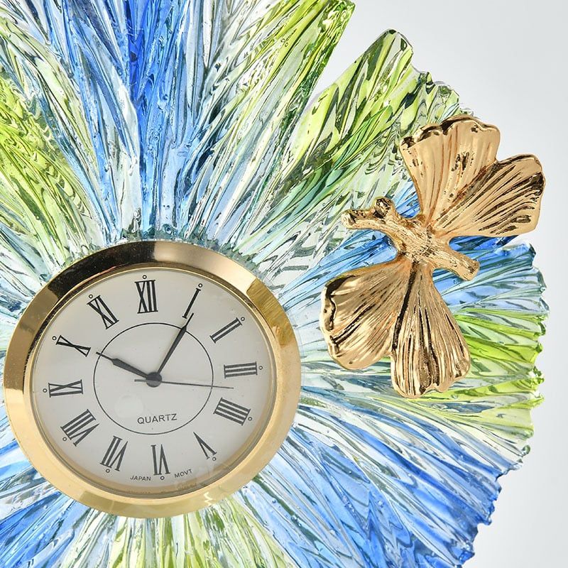 Đồng Hồ Trang Trí Trong Suốt Phối Bướm Trang Trí Kệ Tủ