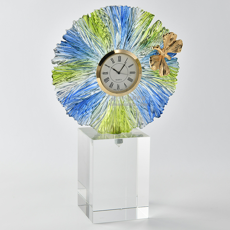 Đồng Hồ Trang Trí Trong Suốt Phối Bướm Trang Trí Kệ Tủ