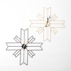 Đồng Hồ Treo Tường Kim Loại Đa Giác Chéo