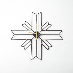 Đồng Hồ Treo Tường Kim Loại Đa Giác Chéo