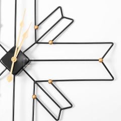 Đồng Hồ Treo Tường Kim Loại Đa Giác Chéo