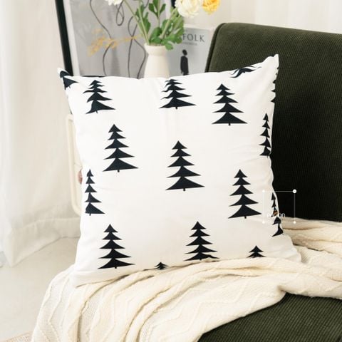 Vỏ gối tựa lưng hình học đen trắng